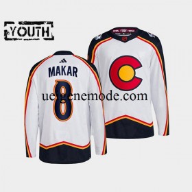Kinder Colorado Avalanche Eishockey Trikot Cale Makar 8 Adidas 2022-2023 Reverse Retro Weiß Authentic